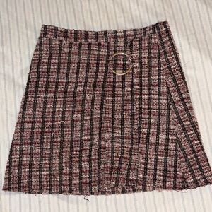 Red and Black Plaid Skirt